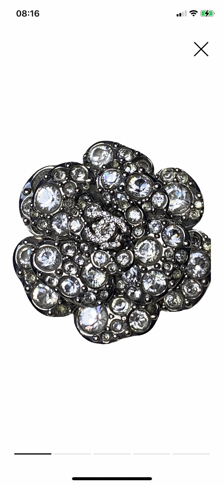 Chanel Camelia Diamonte Brooch
