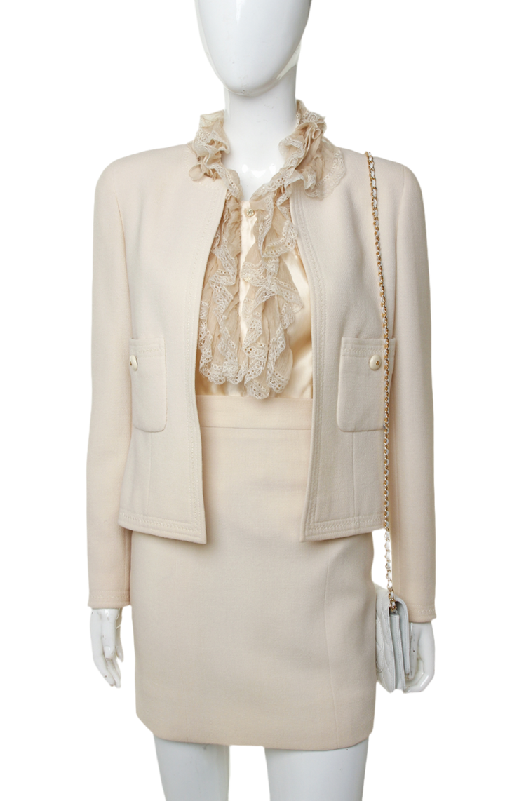 Chanel, Suit , Jacket Skirt, 1991 , Size UK 6/8 FR 34