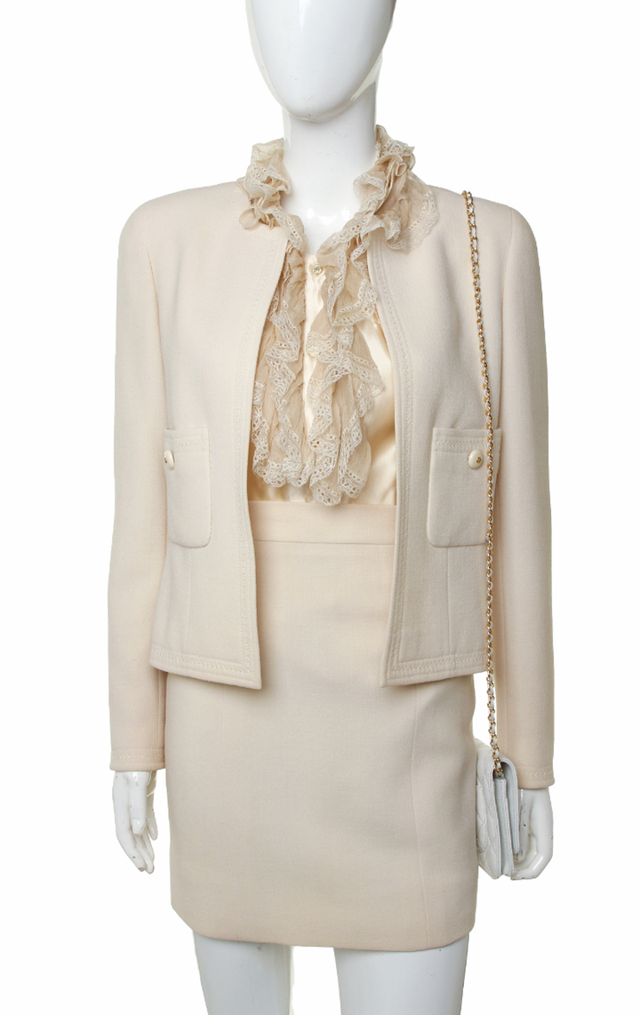 Chanel, Suit , Jacket Skirt, 1991 , Size UK 6/8 FR 34