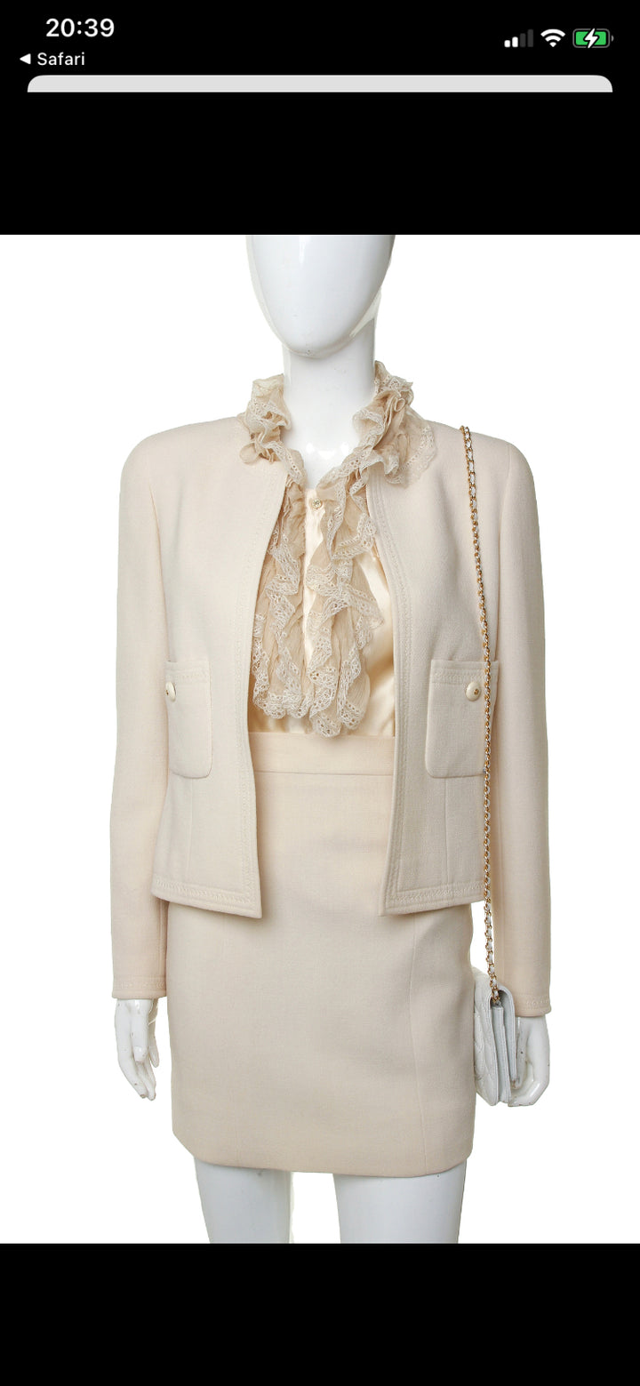 Chanel, Suit , Jacket Skirt, 1991 , Size UK 6/8 FR 34