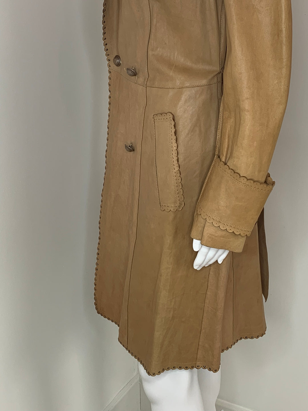 Joseph, Leather Trench Coat , Jacket, Skirt , 2 Piece Set ,2007, Size UK 10